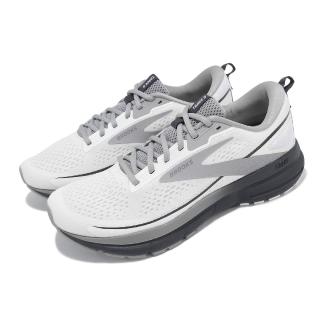 【BROOKS】慢跑鞋 Trace 3 男鞋 白 灰 輕量 緩衝 透氣網布 追擊 健走 路跑 訓練 運動鞋(1104121D180)