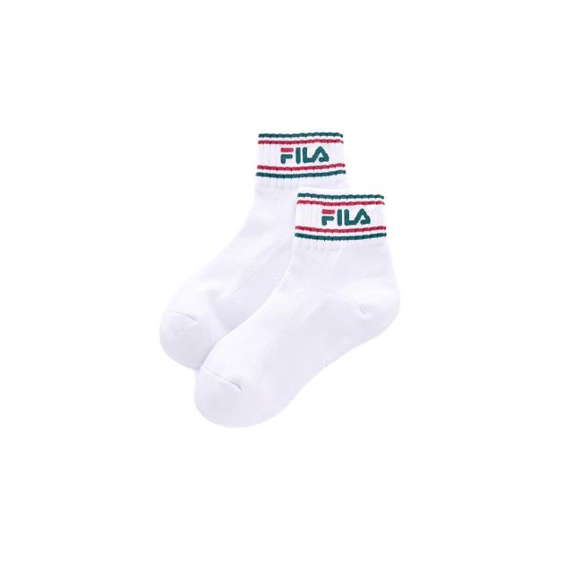 【FILA官方直營】基本款半毛巾短襪-紅/綠/白(SCY-1005-RD)