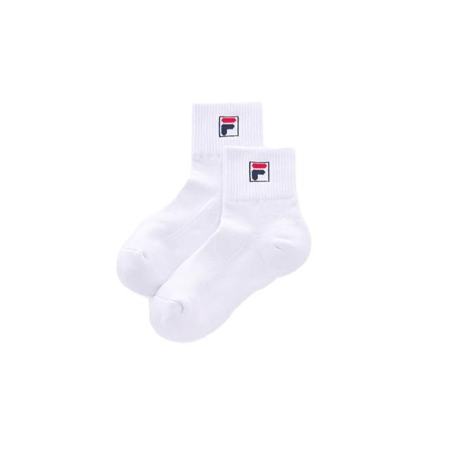 【FILA官方直營】基本款半毛巾短襪-白色(SCY-1004-WT)