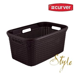 【歐洲Curver】造型洗衣籃(咖啡色 45L)
