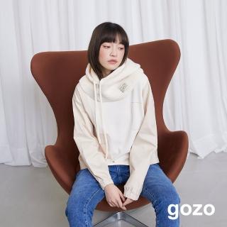 【gozo】異材質拼接口袋造型大學T(兩色)