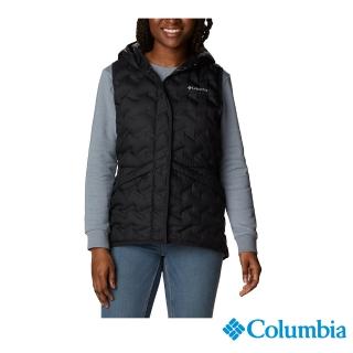 【Columbia 哥倫比亞 官方旗艦】女款-Delta RidgeOmni-Heat鋁點保暖650羽絨連帽背心-黑色(UWR17270BK/HF)