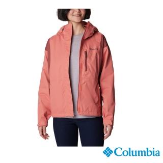 【Columbia 哥倫比亞 官方旗艦】女款-HikeboundOmni-Tech防水外套-蜜桃色(UWR14300PH/HF)