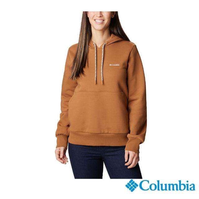 【Columbia 哥倫比亞 官方旗艦】女款-W Marble CanyonLOGO連帽上衣-銅棕(UAL88070IX/HF)