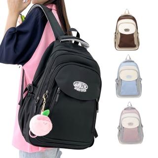 【MoodRiver】後背包 學生書包 雙肩包 筆電後背包 旅行背包 女生包包(防潑水 寬肩帶)
