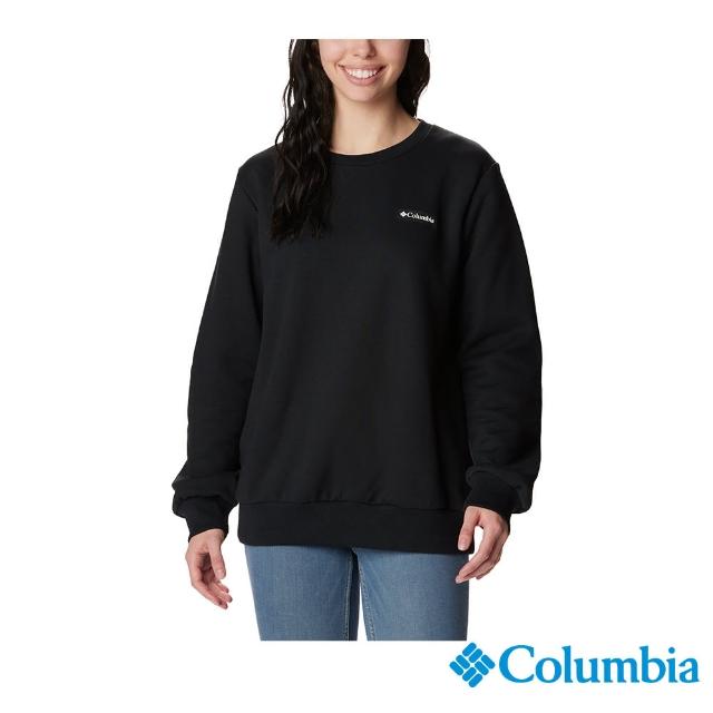 【Columbia 哥倫比亞 官方旗艦】女款-W Marble CanyonLOGO長袖上衣-黑色(UAR57160BK/HF)