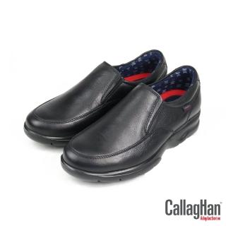 【CallagHan】西班牙厚底輕量舒適懶人休閒鞋 黑色(55601-BL)