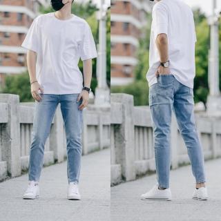 【Last Taiwan Jeans 最後一件台灣牛仔褲】上寬下窄 緊身錐形 台灣製牛仔褲 獨家細緻布料 #31003(淺藍)