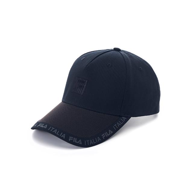【FILA官方直營】時尚素色LOGO帽/棒球帽-黑色(HTY-1005-BK)