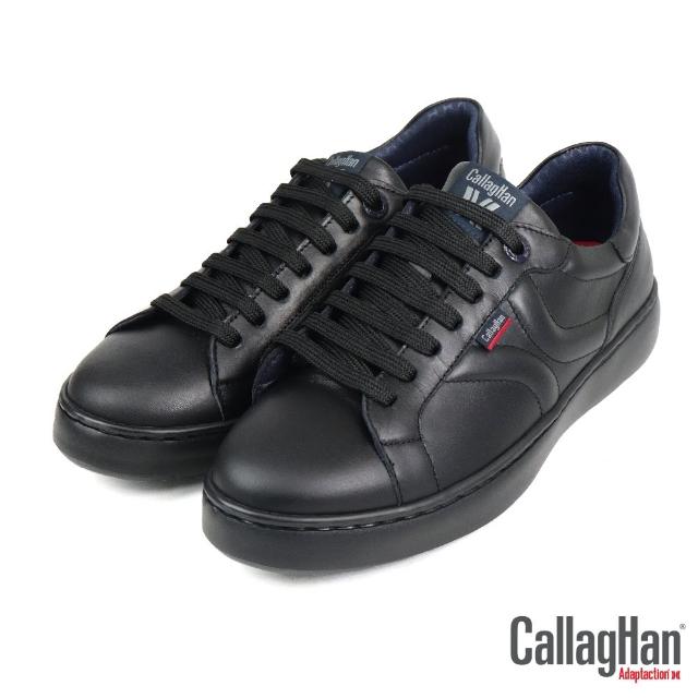 【CallagHan】西班牙科技超輕柔韌綁帶休閒鞋 黑色(54801-BL)