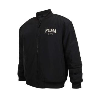 【PUMA】SQUAD 男基本系列棒球外套-防潑水 保暖 休閒 黑淺灰(68000801)