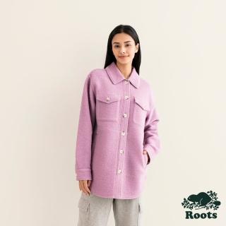 【Roots】Roots女裝-率性生活系列 羊毛襯衫外套(紫色)