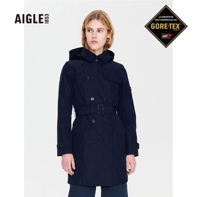 【AIGLE】女防水透氣風衣(AG-2A202A057 深藍) - momo購物網