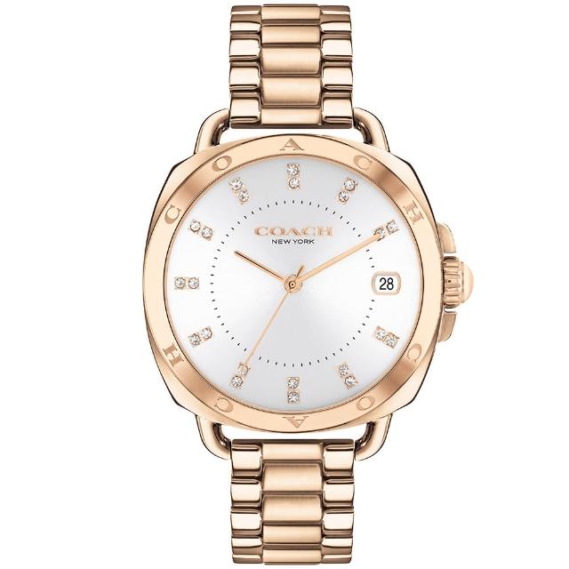 【COACH】官方授權經銷商 知性風采氣質手錶-33mm/玫瑰金x銀 母親節 禮物(14504158)
