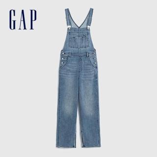 【GAP】女裝 牛仔吊帶褲-淺藍色(841416)