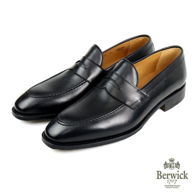 【Berwick】西班牙經典質感素面便士樂福鞋 黑色(B5461-BL)