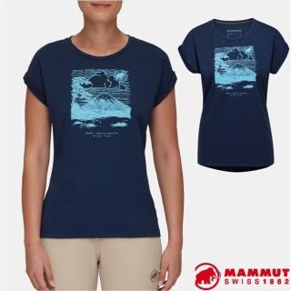 【Mammut 長毛象】女 Mountain 輕量吸濕排汗短袖休閒衫.T恤(1017-04112-5118 海洋藍)