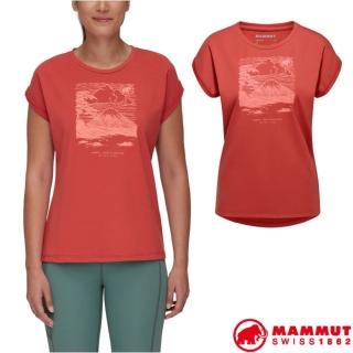 【Mammut 長毛象】女 Mountain 輕量吸濕排汗短袖休閒衫.T恤(1017-04112-2249 陶紅)