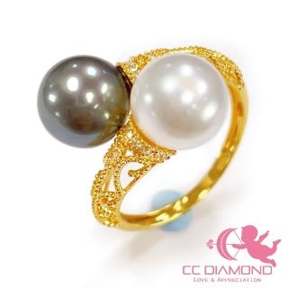 【CC Diamond】日本AKOYA珍珠 18K黃金雙珠戒指(8.9mm)