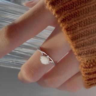 【MoonDy】貝殼戒指 純銀戒指 戒指 銀戒 寶石戒指 貝母戒指 造型戒指 氣質戒指 戒指女 ins戒指 禮物