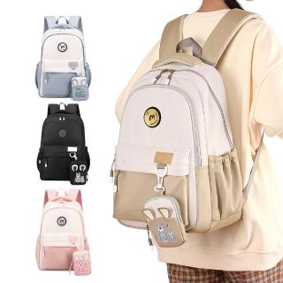 【MoodRiver】後背包 學生書包 雙肩包 筆電背包 旅行背包 女生包包 零錢包(防潑水 多隔層)