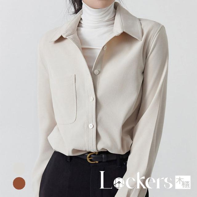 【Lockers 木櫃】秋冬燈芯絨寬鬆顯瘦襯衫外套 L112121806(顯瘦襯衫外套)