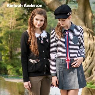 【Kinloch Anderson】立領條紋下擺抽褶洋裝連身裙 金安德森女裝(KA0577005)