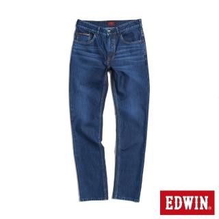 【EDWIN】男裝 加大碼 EDGE x JERSEYS迦績 皮條窄管直筒牛仔褲(石洗綠)