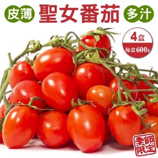 【WANG 蔬果】台灣嚴選溫室聖女番茄600gx4盒(600g/盒)