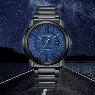 【CITIZEN 星辰】Eco-Drive 環保光動能海軍藍手錶-42mm 送行動電源 畢業禮物(AW1217-83L)