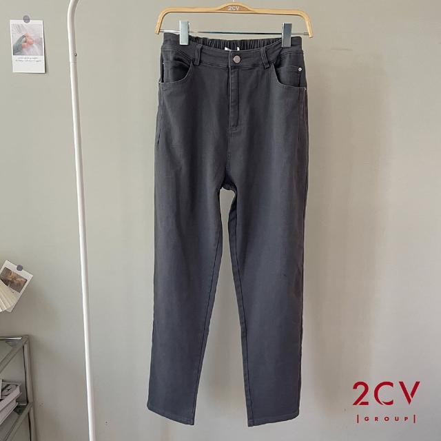 【2CV】現貨 日常鬆緊軟料牛仔直筒褲QT042