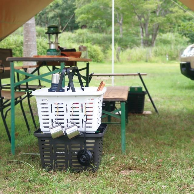 【POST GENERAL】多功能露營手提方型收納籃（2入組）(居家收納 可堆疊 戶外露營 野餐 車內收納)