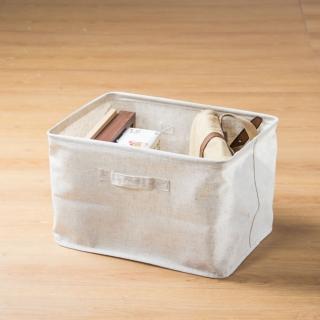 【UdiLife】森棉麻深型收納盒-大(收納盒 收納箱 收納籃 整理箱 置物盒 防塵)