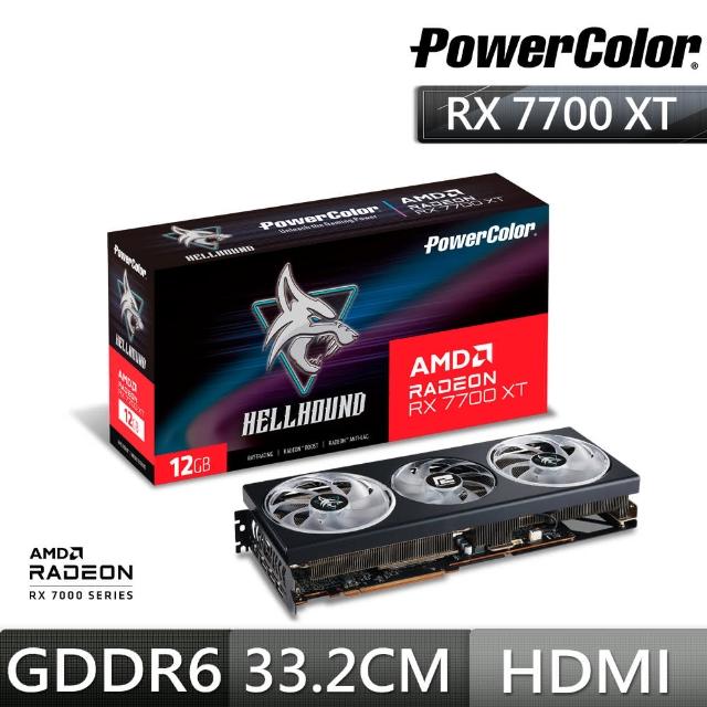 PowerColor Hellhound RX 7700 XT 12G-L/OC AMD Radeon RX 7700 XT 12