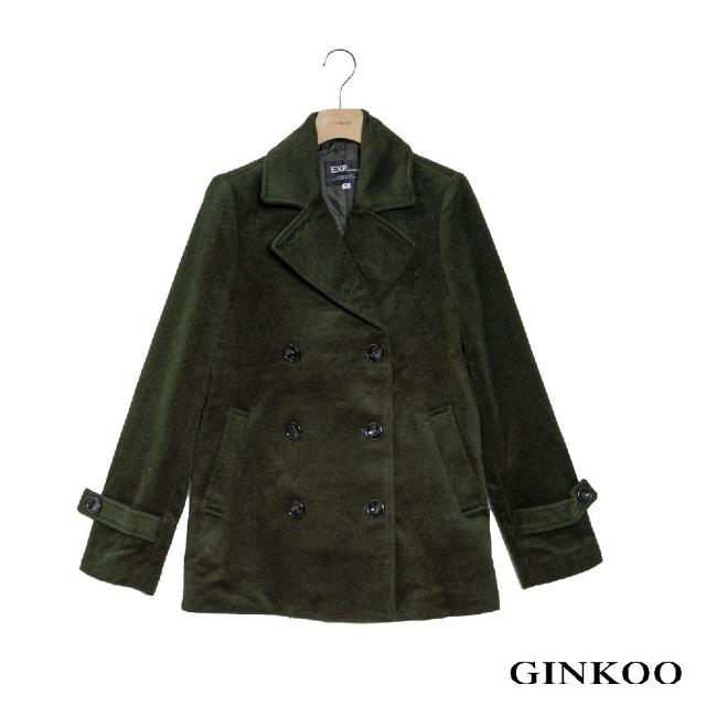 【GINKOO 俊克】雙排釦袖帶風衣
