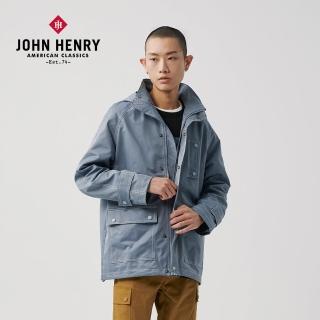 【JOHN HENRY】明線風衣外套-湖水綠