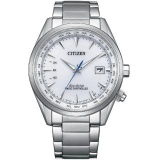 【CITIZEN 星辰】都會型男 光動能電波萬年曆手錶 送行動電源 畢業禮物(CB0270-87A)