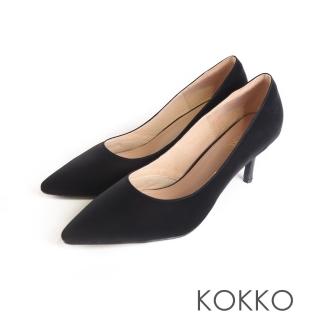 【KOKKO 集團】高級輕奢絲光感細高跟鞋(黑色)