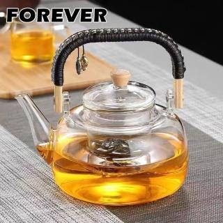 【FOREVER 鋒愛華】編織提手高硼硅玻璃泡茶壺