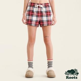 【Roots】Roots女裝- 線條格紋短褲(奶油白)