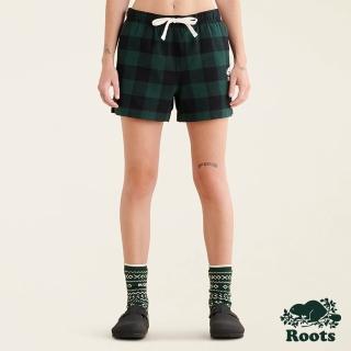 【Roots】Roots女裝- 經典格紋短褲(深綠色)