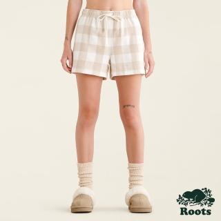 【Roots】Roots女裝- 經典格紋短褲(米色)