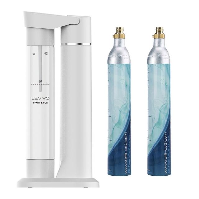 【Levivo】氣泡水機組 含氣瓶 X 2入 + 水瓶 X 1入-白色