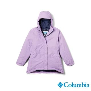 【Columbia 哥倫比亞】女童-Hikebound防水鋁點保暖填充長版外套木菫紫 -(USG83440MV/HF)
