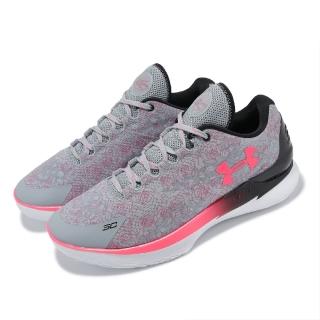 【UNDER ARMOUR】籃球鞋 Curry 1 Low Flotro NM2 男鞋 灰 粉 輕量 Flow UA 運動鞋(3026278401)