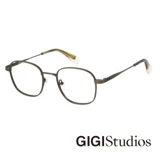 【GIGI Studios】文藝圓角方框鈦金光學眼鏡(古銅金 - FREUD-6744/2)
