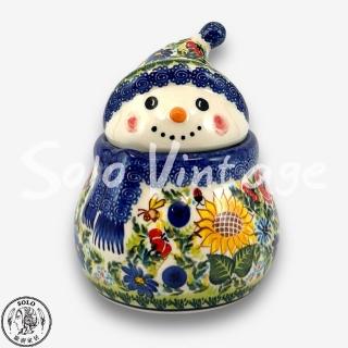 【SOLO 波蘭陶】Kalich 波蘭陶 15CM 雪人收納罐 向日葵花園系列