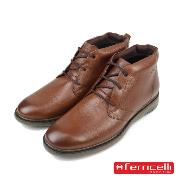 【Ferricelli】巴西舒適軟邊高筒綁帶休閒鞋 棕色(F59616-WHIS)