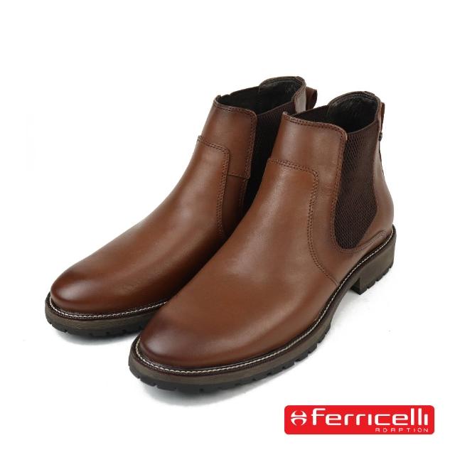 【Ferricelli】巴西經典牛皮復古切爾西短靴 棕色(F60405-CAP)