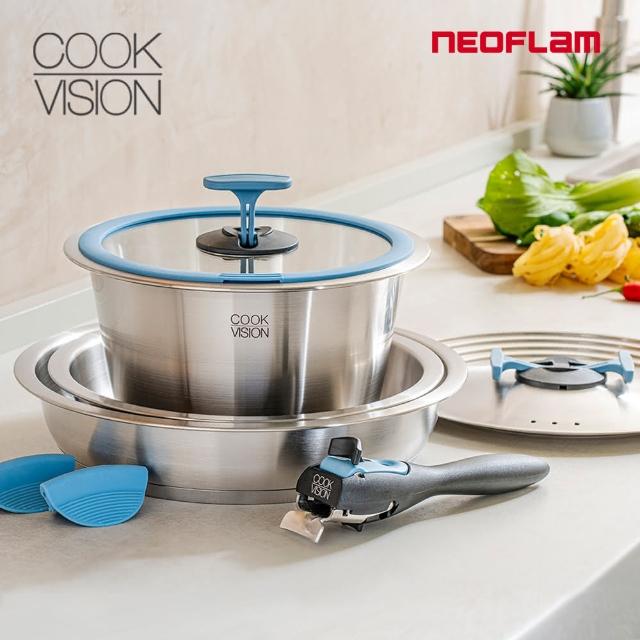 【NEOFLAM】Cookvision SUS304不鏽鋼鍋具8件組/Nesto(可拆把手